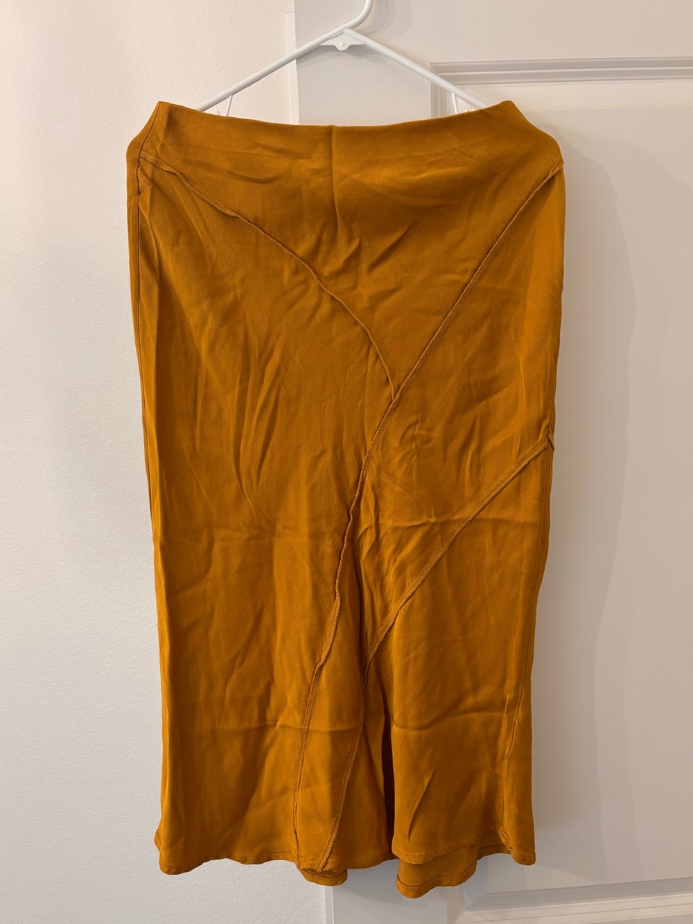Yellow Satin Skirt from Anthropologie